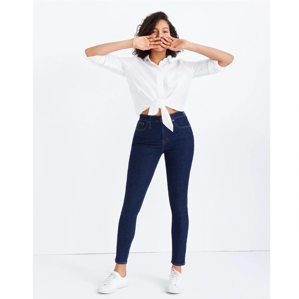 MADEWELL Curvy High Rise Petite Skinny Jeans in Lucille Wash - Picture 4 of 8